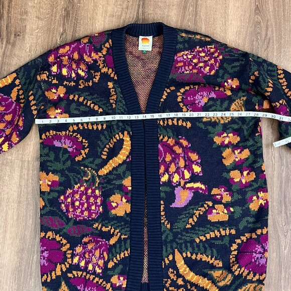 Farm Rio Brazil Wool-Blend Long Cardigan Sz M - Picture 7 of 13